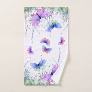 Spring Flying Butterflies Bath Towel Set