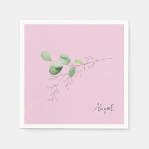 Spring Foliage Pink Custom Napkin