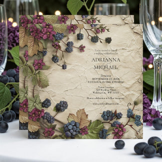 Spring Foliage Rustic Wedding Invitation