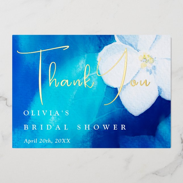 Spring Fondness Bridal Shower Thank You Card (Front)