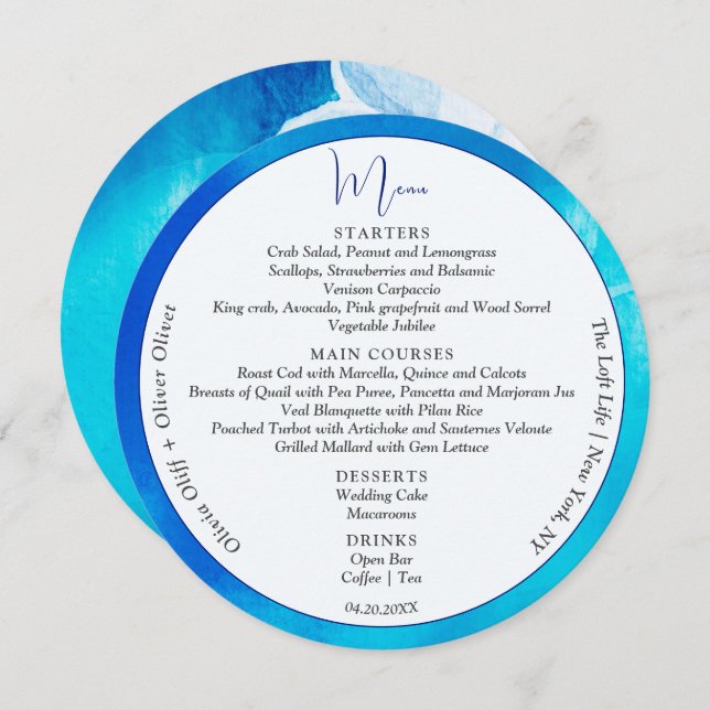 Spring Fondness Wedding Circle Menu (Front/Back)