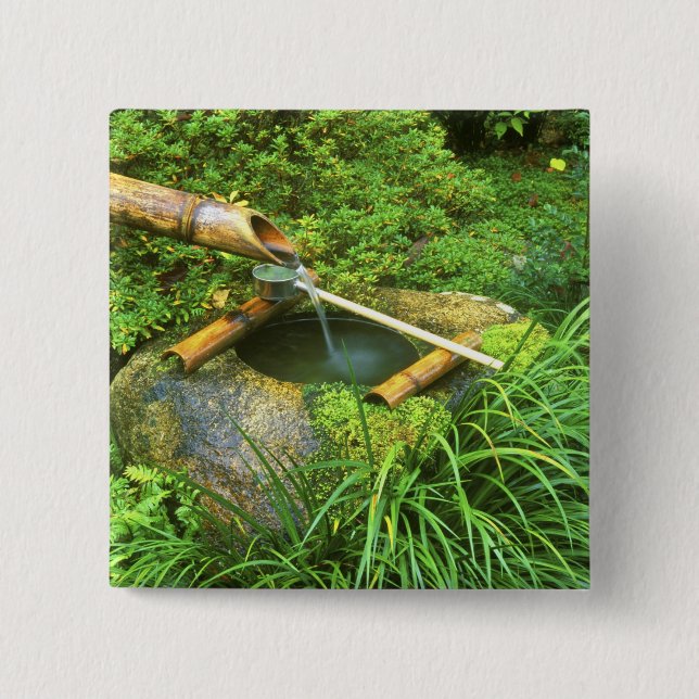 Spring for Tea Ceremony, Sanzen-in Temple, 15 Cm Square Badge (Front)