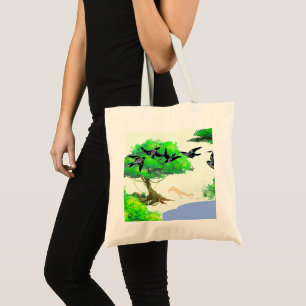 Spring Forest Life with Birds and Squirrel – Natur Tote Bag