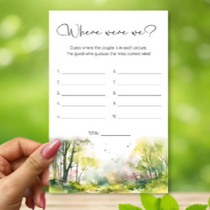 Spring Forest Where were we bridal shower game