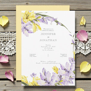 Spring Freesia Wreath Wedding Invitation