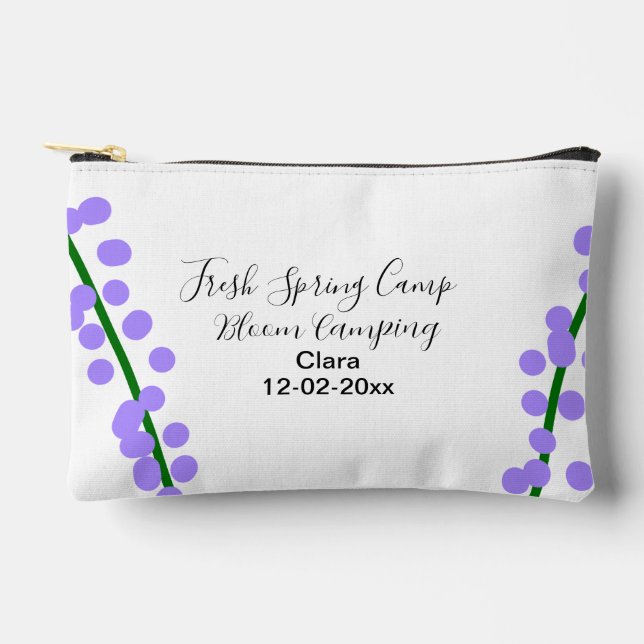 Spring fresh camping lavender flowers name date si accessory pouch (Front)