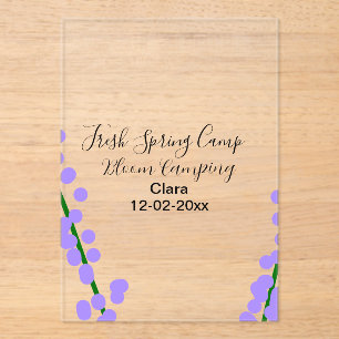 Spring fresh camping lavender flowers name date si acrylic invitations
