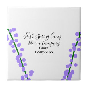 Spring fresh camping lavender flowers name date si ceramic tile