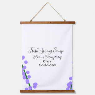 Spring fresh camping lavender flowers name date si hanging tapestry