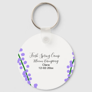 Spring fresh camping lavender flowers name date si key ring