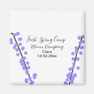 Spring fresh camping lavender flowers name date si magnet
