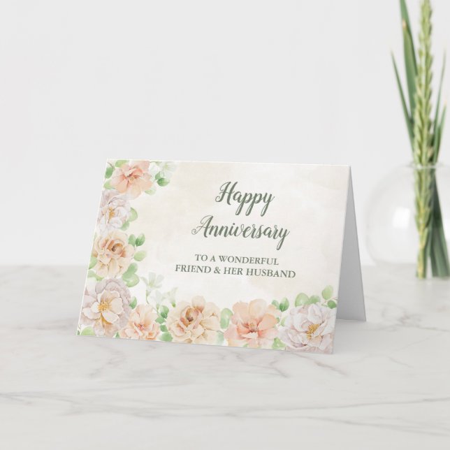 Spring Friend & Her Husband Anniversary Card (Front)
