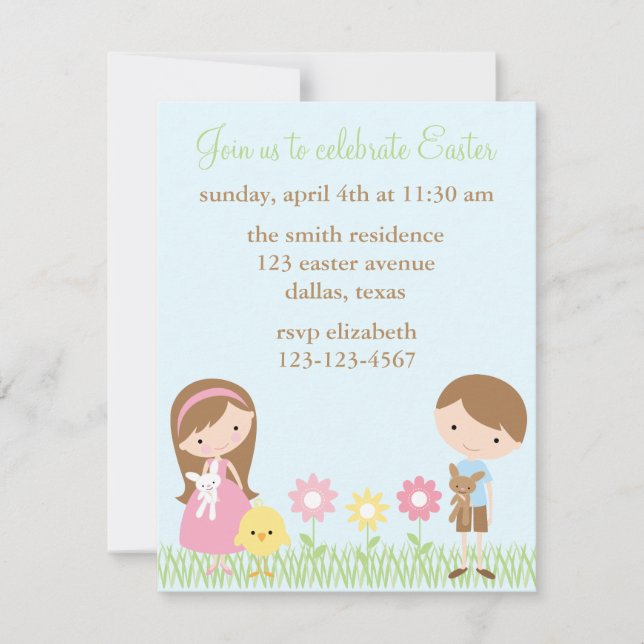 Spring Friends Easter Celebration Invitations (Front)