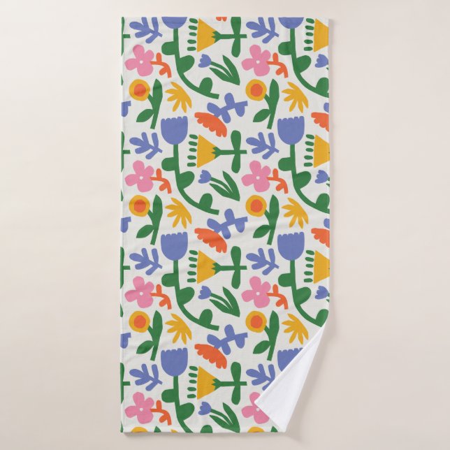 Spring Fun Floral  Bath Towel (Bath Towel)