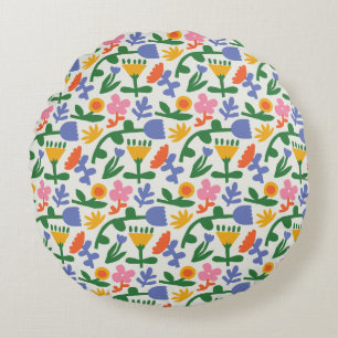 Spring Fun Floral  Round Cushion