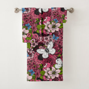 Spring garden 2 bath towel set