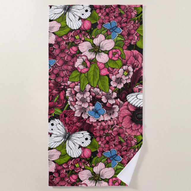 Spring garden 2 beach towel (Front)