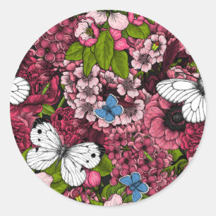 Spring garden 2 classic round sticker