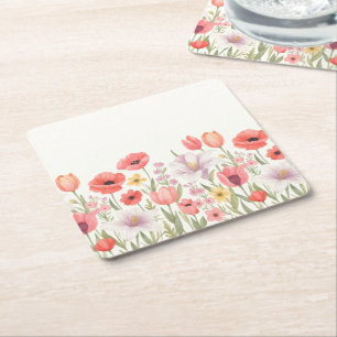 Spring garden Bliss Square Paper Coaster