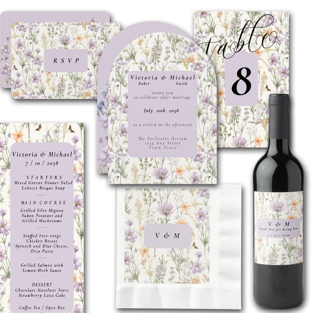 Spring Garden Blue Pink Yellow Lavender Wine Label (Creator Uploaded)