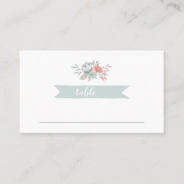 Spring Garden Bohemian Romantic Wedding Place Card (Front)