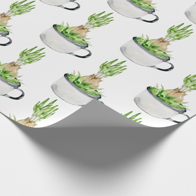 Spring Garden Bulb Floral Plant  Wrapping Paper (Corner)
