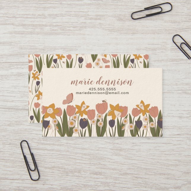 Spring Garden Business Card (Front/Back In Situ)