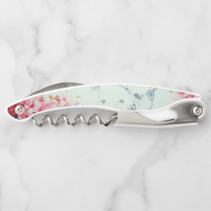 Spring Garden Butterfly Burgundy Floral Bloom Corkscrew