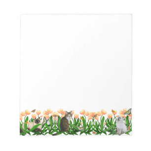 Spring Garden Cats Notepad