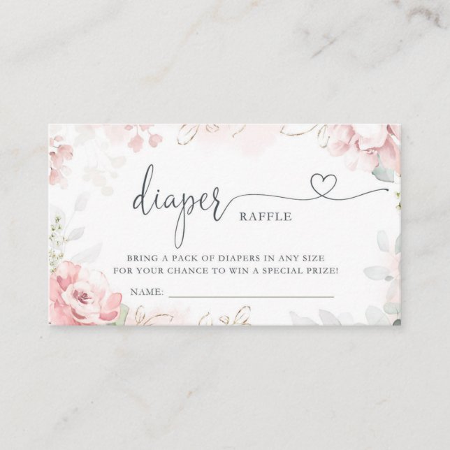 Spring Garden Diaper Raffle Ticket Enclosure Card (Front)