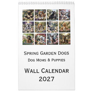 Spring Garden Dogs Wall Calendar 2027