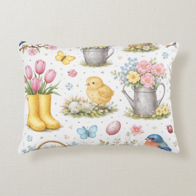 Spring Garden Easter  Decorative Cushion (Front)