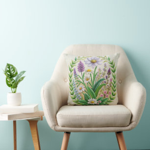 Spring Garden Embroidery Pillow Design – Chamomile