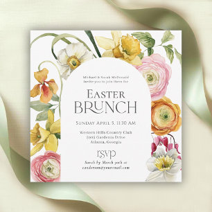 Spring Garden Floral Easter Brunch Invitation