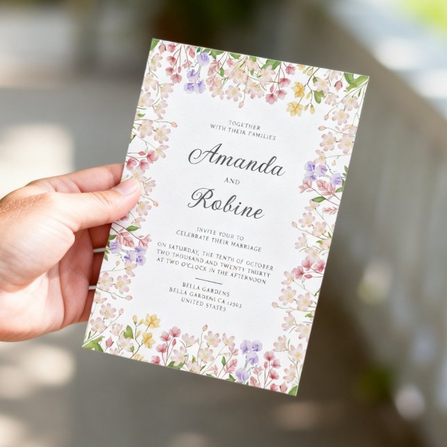 Spring Garden Floral Wedding Invitation (Creator Uploaded)