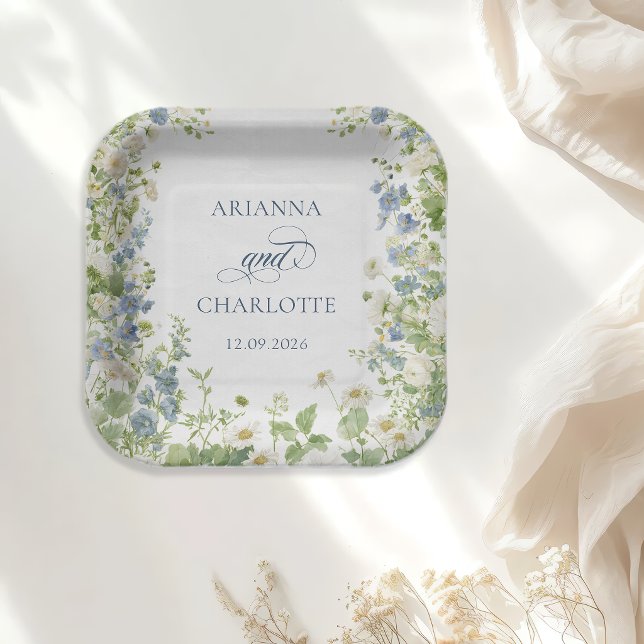 Spring Garden Floral Wedding Paper Plates (Creator Uploaded)