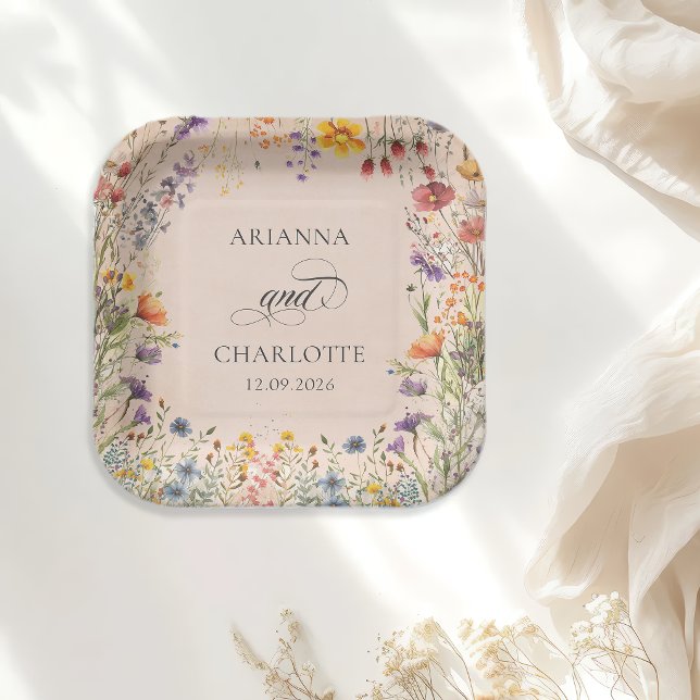 Spring Garden Floral Wedding Paper Plates (Creator Uploaded)
