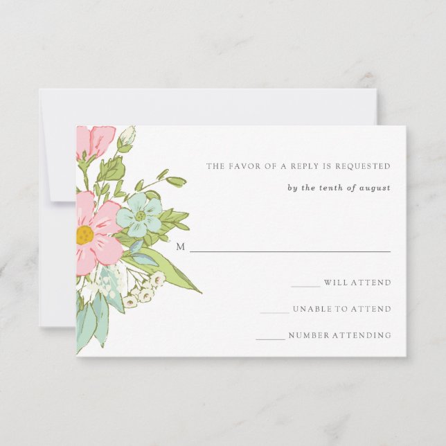 Spring Garden | Floral Wedding RSVP (Front)