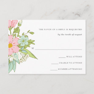 Spring Garden   Floral Wedding RSVP Card