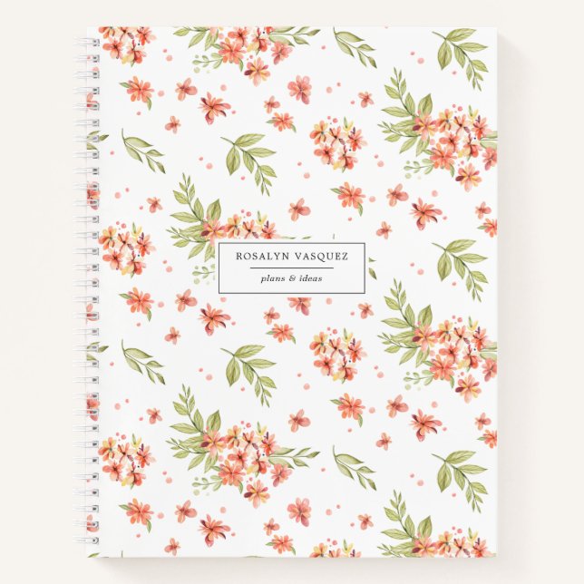 Spring Garden Florals | Personalised Journal (Front)
