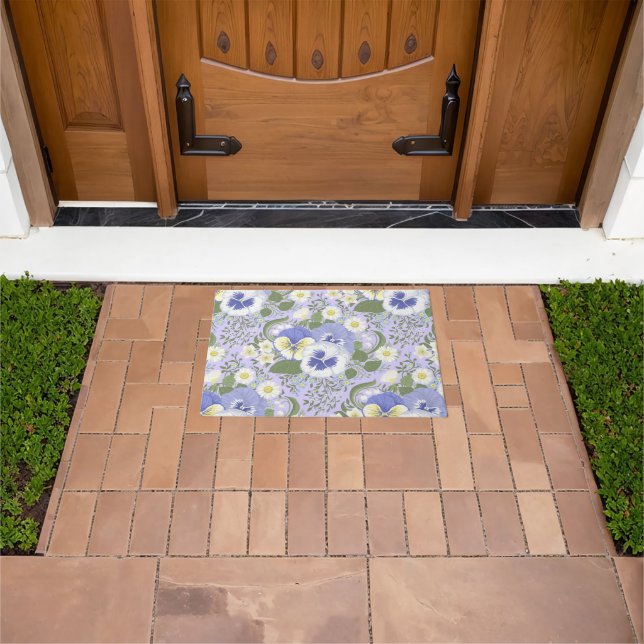 Spring Garden flowers on lavender Doormat (Outdoor)
