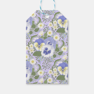 Spring Garden flowers on lavender Gift Tags