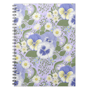 Spring Garden flowers on lavender Notebook