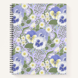 Spring Garden flowers on lavender Notebook