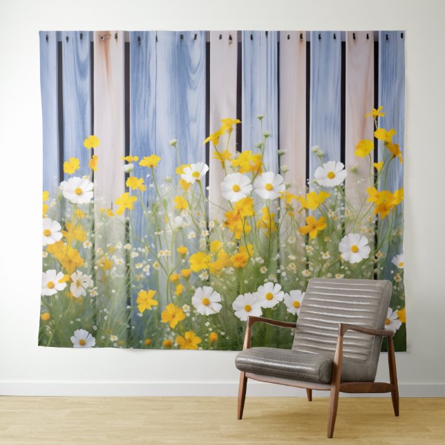 Spring Garden Flowers Party Backdrop Wall Art Tapestry (In Situ (Horizontal))