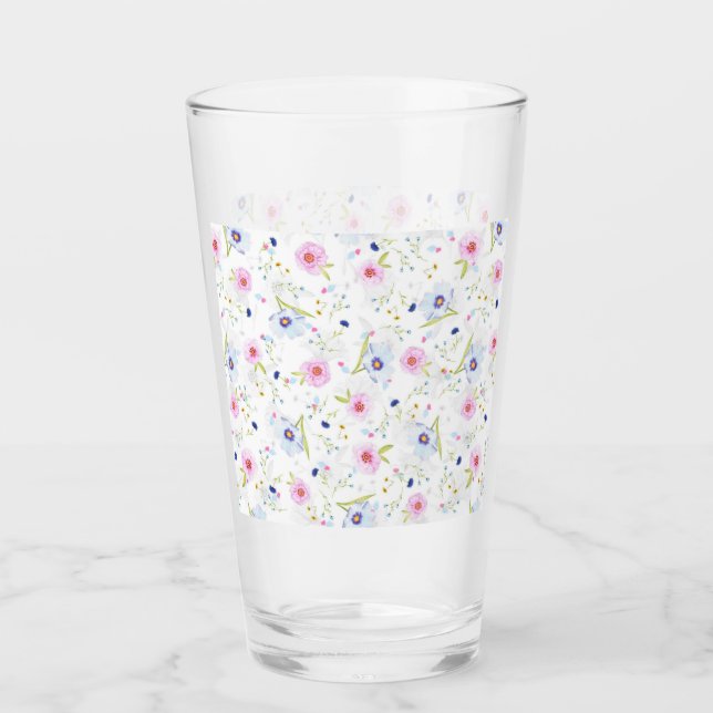 Spring Garden Flowers Pattern Glass (Front)