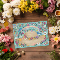 Spring Garden Flowers Sun Hat Blue Baby Shower