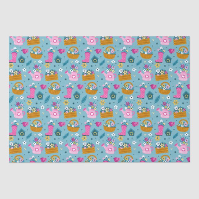 Spring Garden Flowers Tissue Paper (Front)