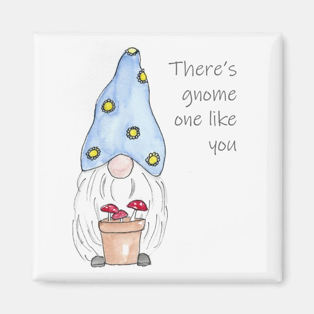 Spring Garden Gnome Magnet (Front)