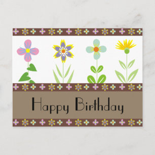 Spring Garden Happy Birthday Postcards